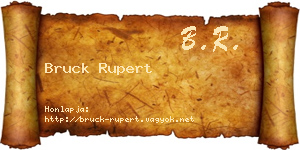 Bruck Rupert névjegykártya